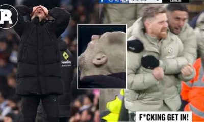 SPOTTED: Pep Guardiola’s agony as late Chelsea goal derails Man City’s Premier League title push