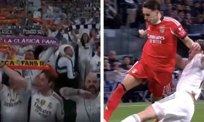 Real Madrid fan caught throwing controversial Nazi Salute before Benfica clash (VIDEO)