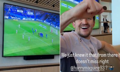 Fernandes and Maguire go wild at Carrington as they watch former Man Utd hero score incredible free-kick